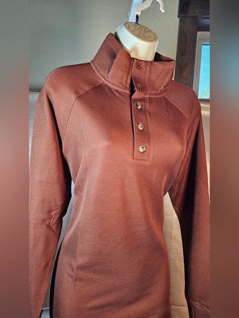Duck Camp Hill Country TurboDry Pullover Women’s M Rust Brown Wool Blend NWT